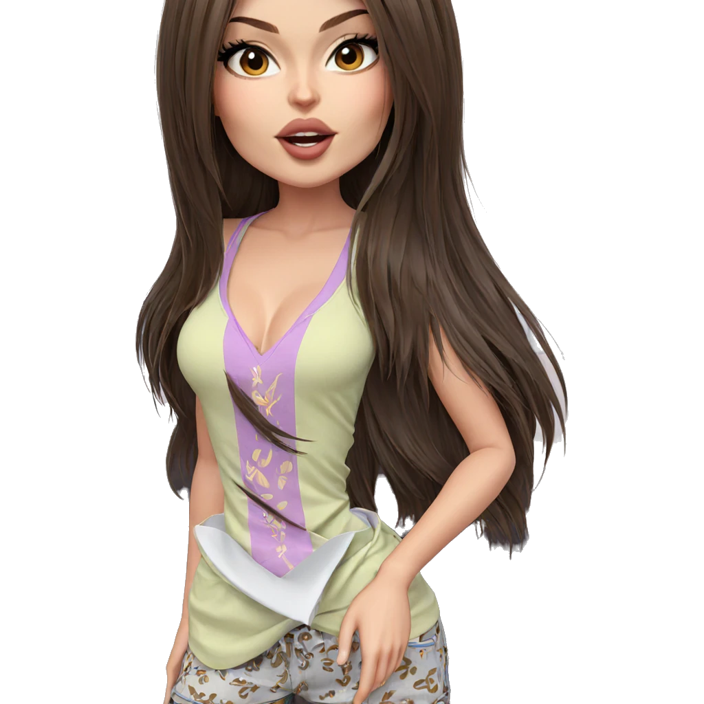 girl with brown hair indoors emoji