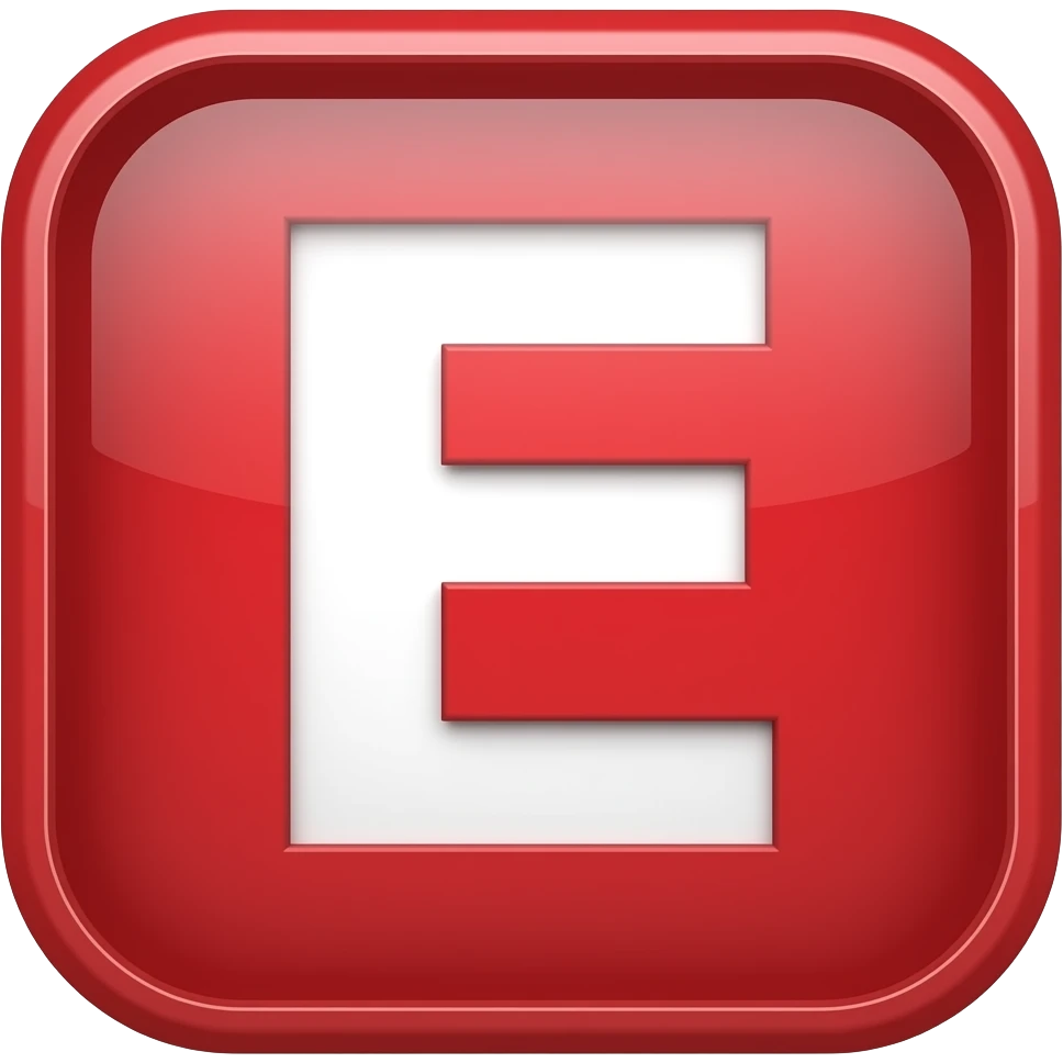 R with an E in a red box emoji