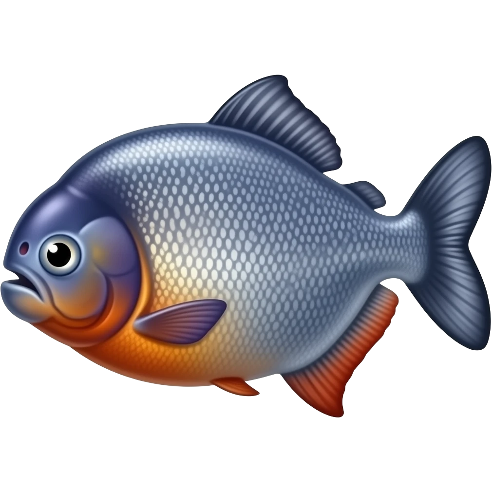 purple color fish piranha emoji