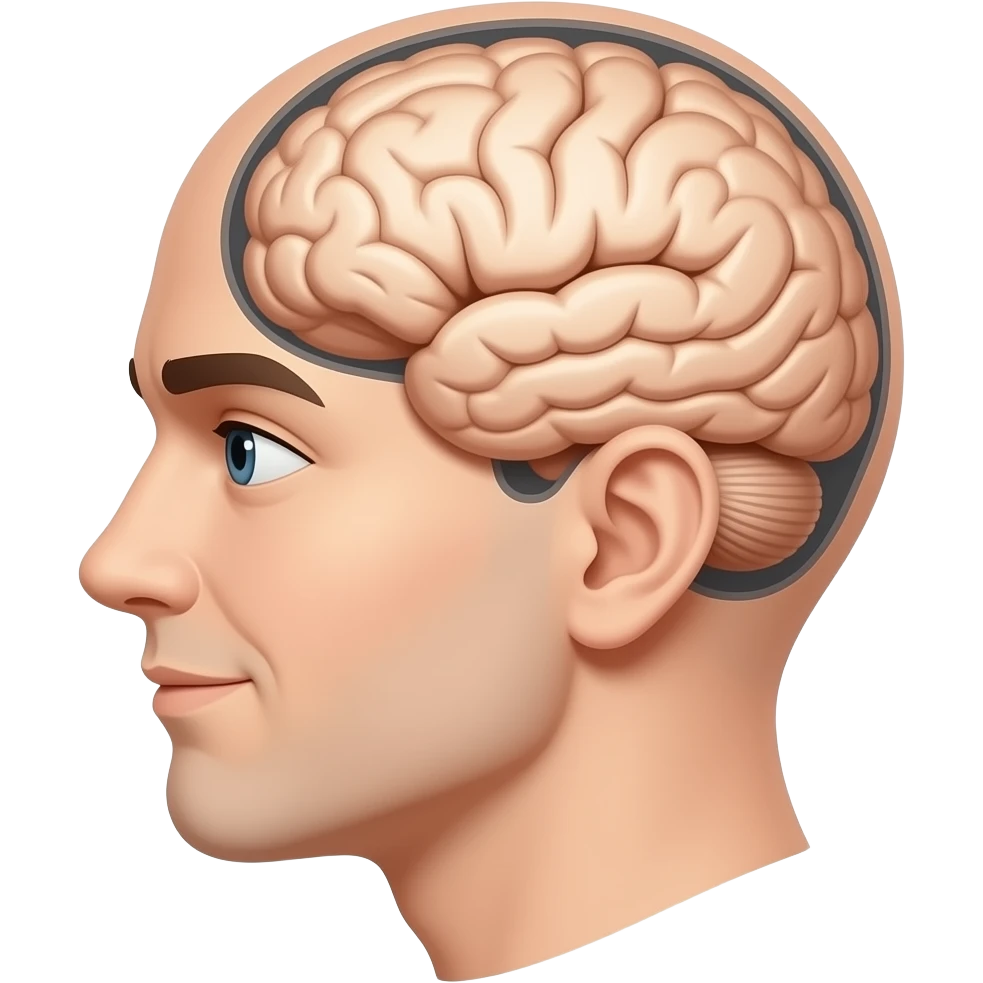 Emoji head of a smart thinker emoji