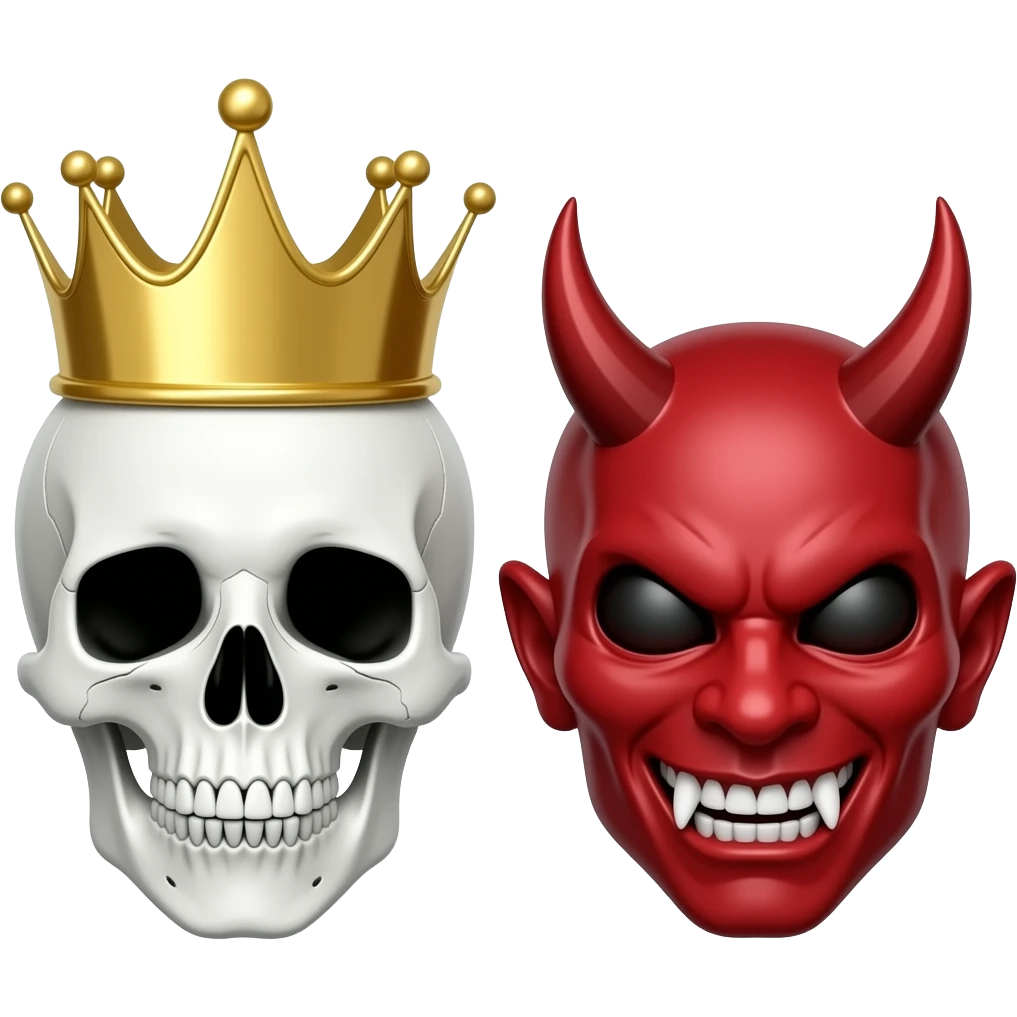 Uma caveira junto com esse aqui 👹 com uma coroa tudo junto emoji