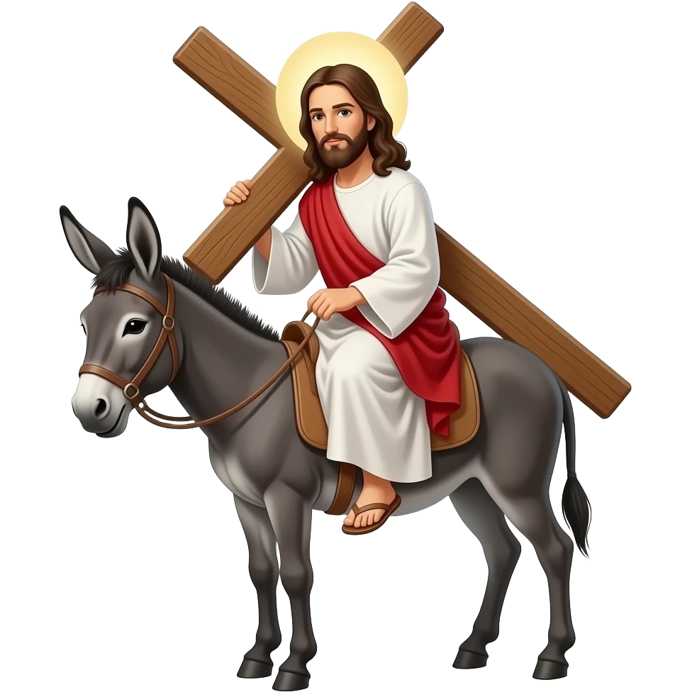palm sunday jesus on a donkey emoji