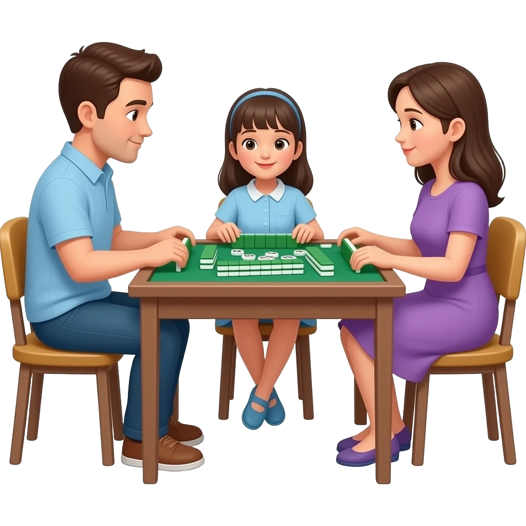 family playing domino emoji