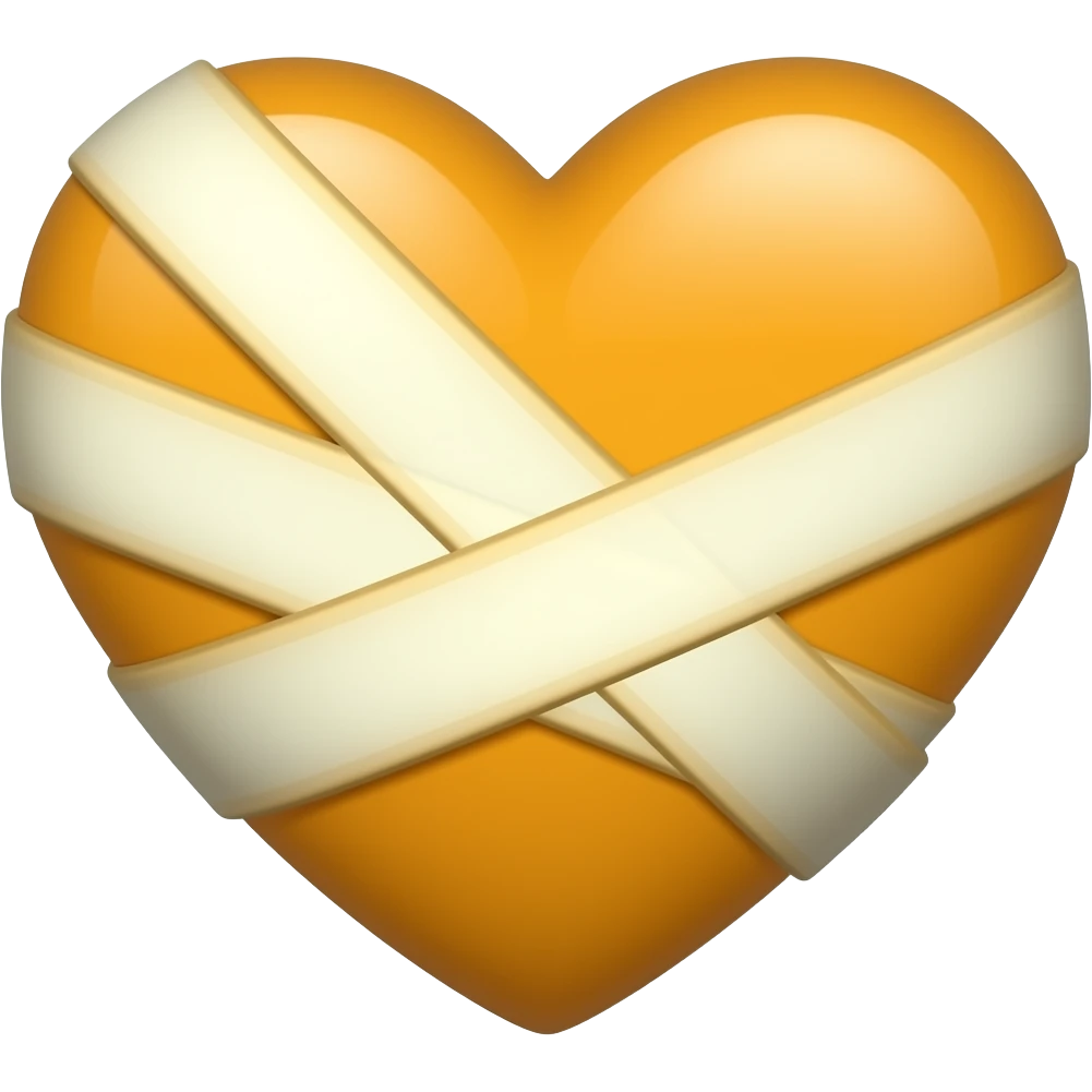 Yellow heart with bandage in it emoji