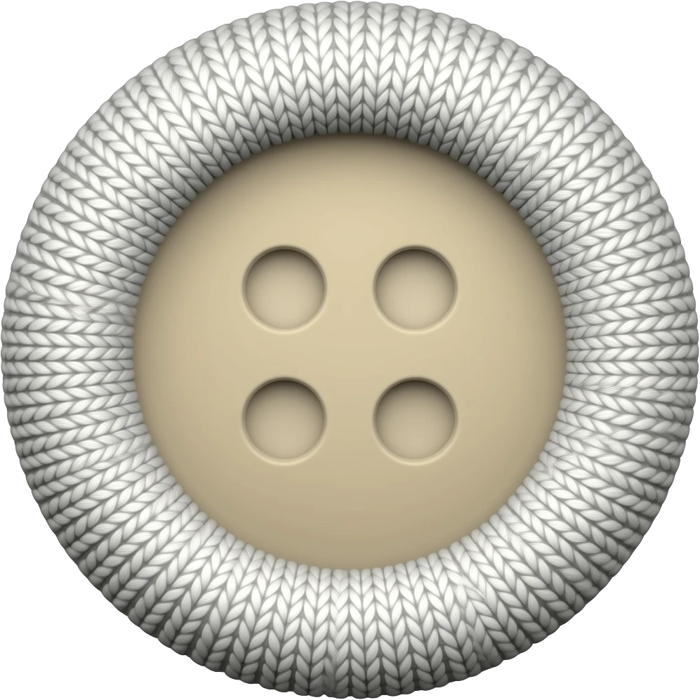 3D circle wool knit button. just only the material. emoji