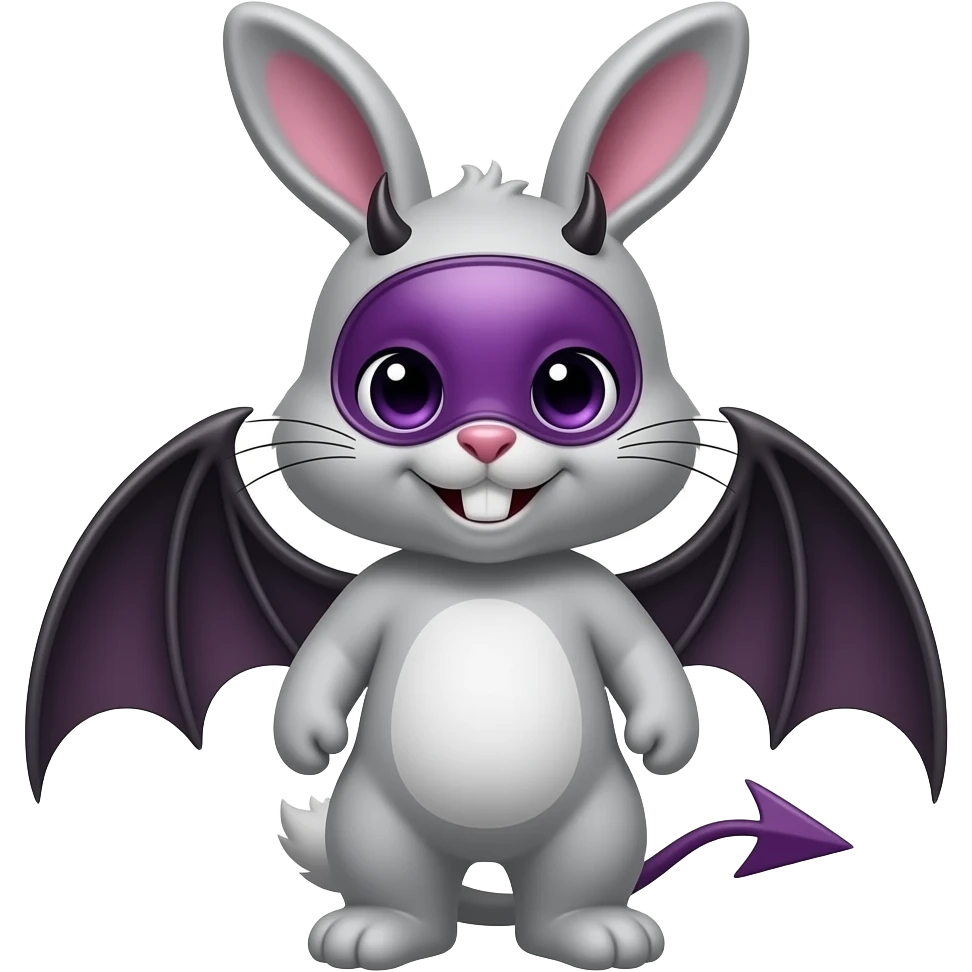 BUNNY DEVIL villain PURPLE face emoji