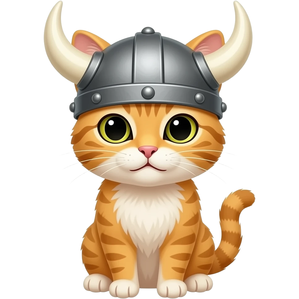 Cat Viking helmet emoji