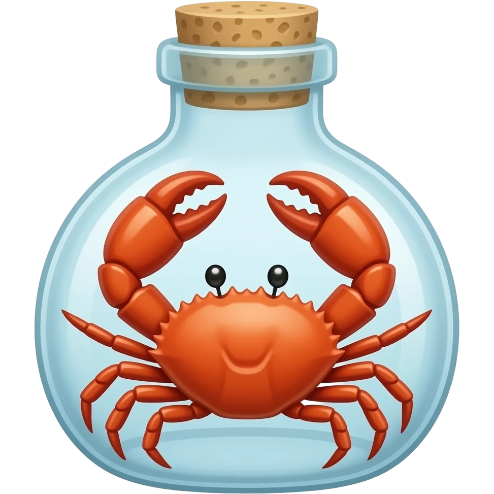 Two crabs in a bottle facing forward emoji
