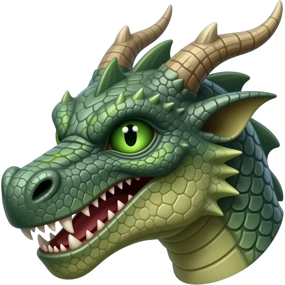 Green-eyed Toothless the dragon head emoji