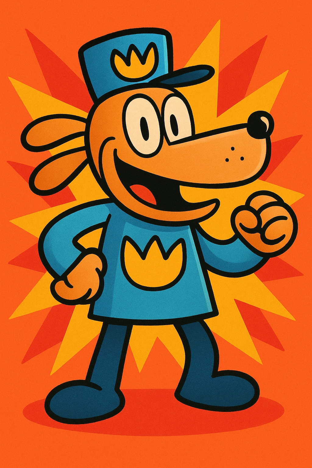 Dogman character, vibrant cartoon style emoji