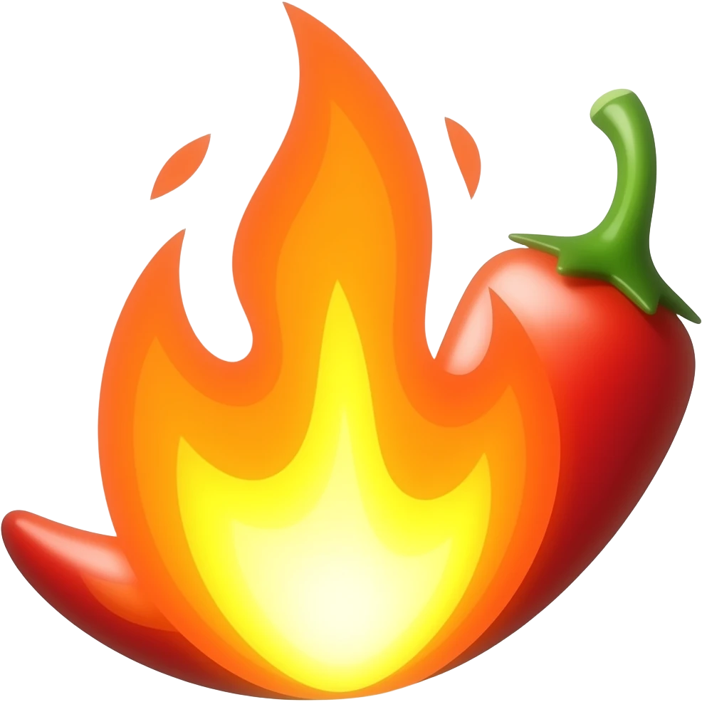 Fire magical pepper emoji