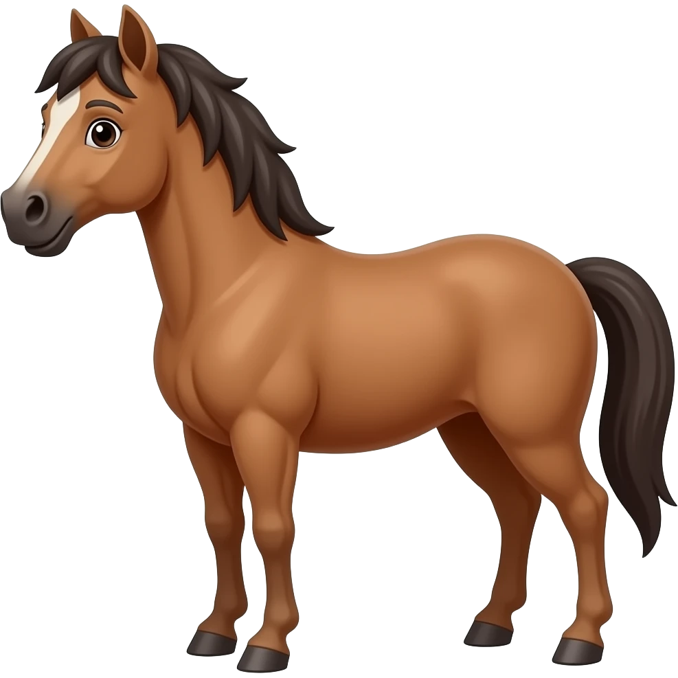 Cartoon 2d horse emoji