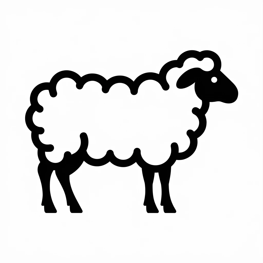 Sheep icon black silhouette emoji