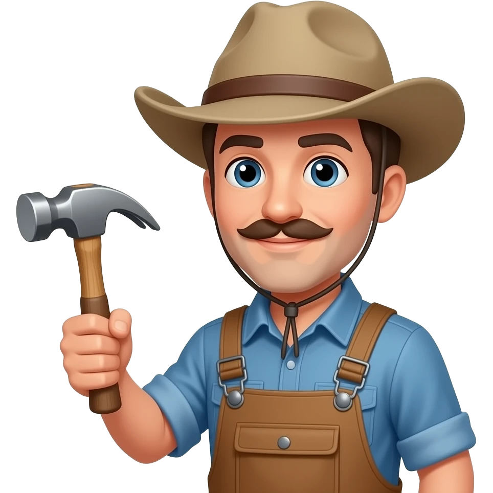 Geologist with floppy hat and a rock hammer emoji