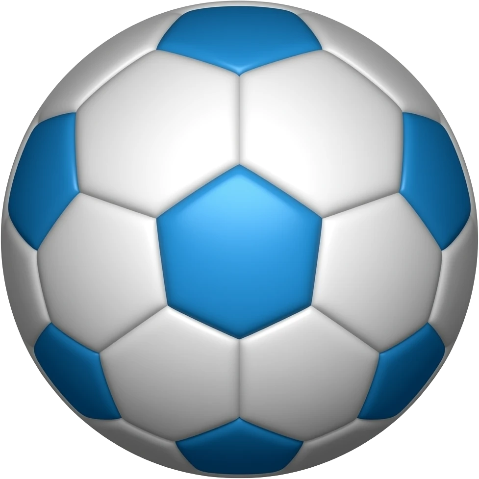 Black white blue soccer ball emoji