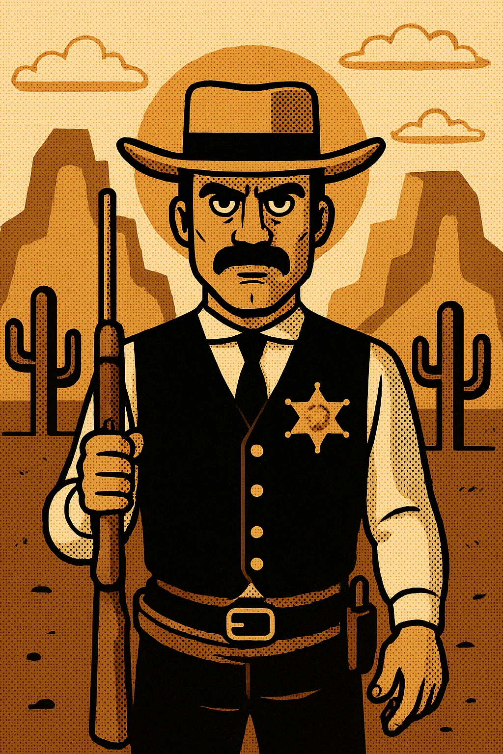 Make a copy of this image with the sheriff facing front emoji