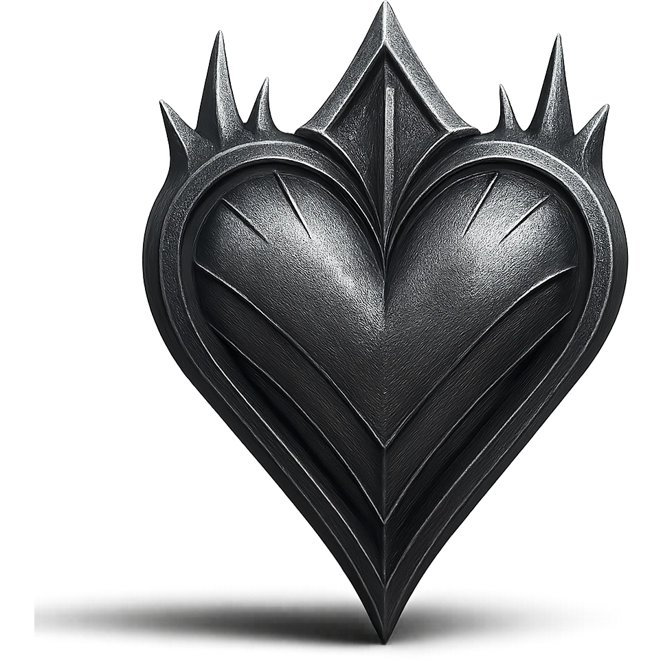 silver goth heart, metallic, dark gothic style, heart shape, silver color, dramatic shading, no text emoji