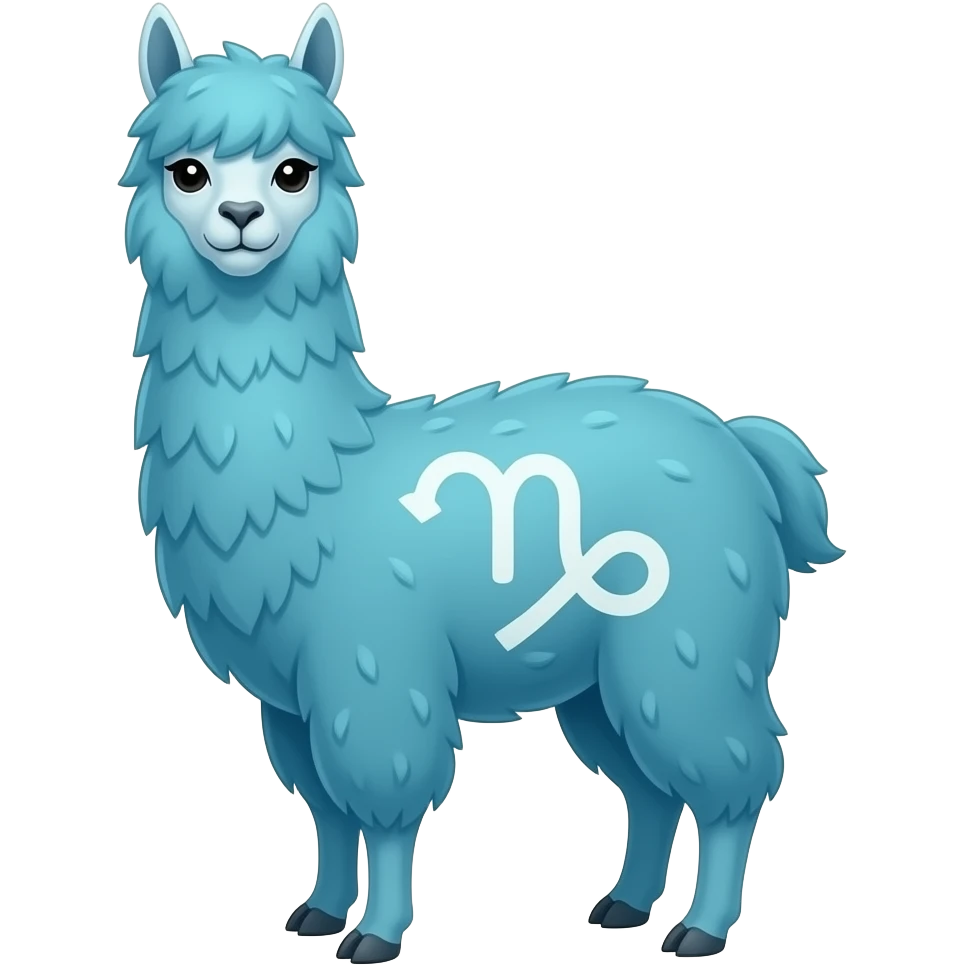 Llama azul cian celta con el signo de aries emoji