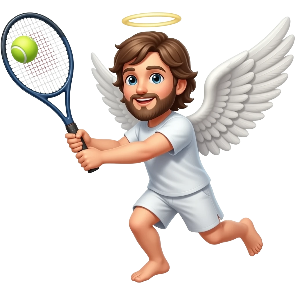 Biblically accurate Angel playing tennis emoji