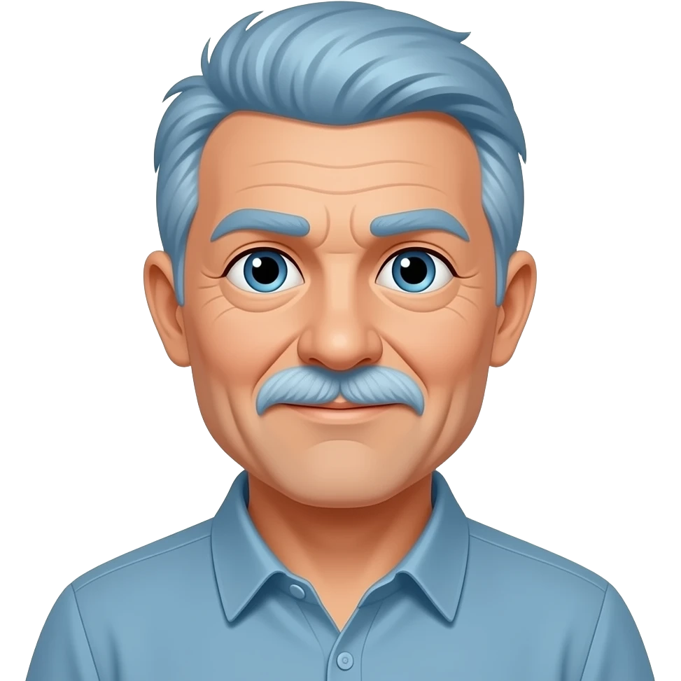 old young man with blue hairs emoji