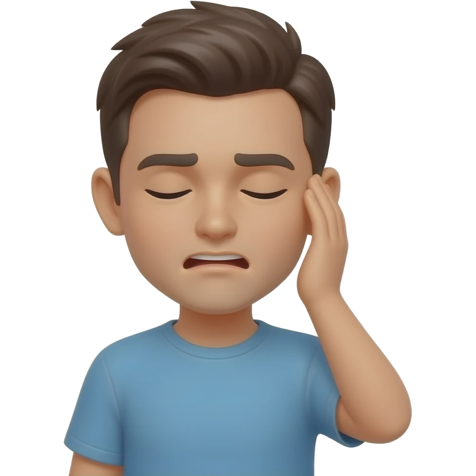 Holding ear sorry , eyes closed emoji
