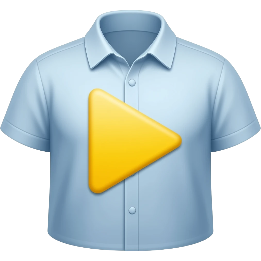 Hazme algo similar a esto con esos colores pero que se un como un boton de camisa, pero en el medio quiero el simbolo de play de color amarillo emoji