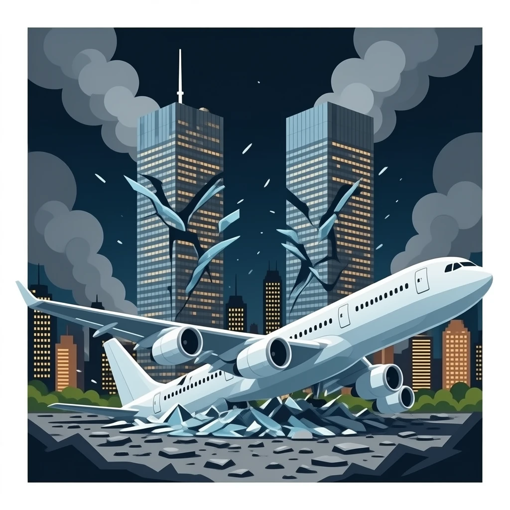 plane crash twin tower emoji