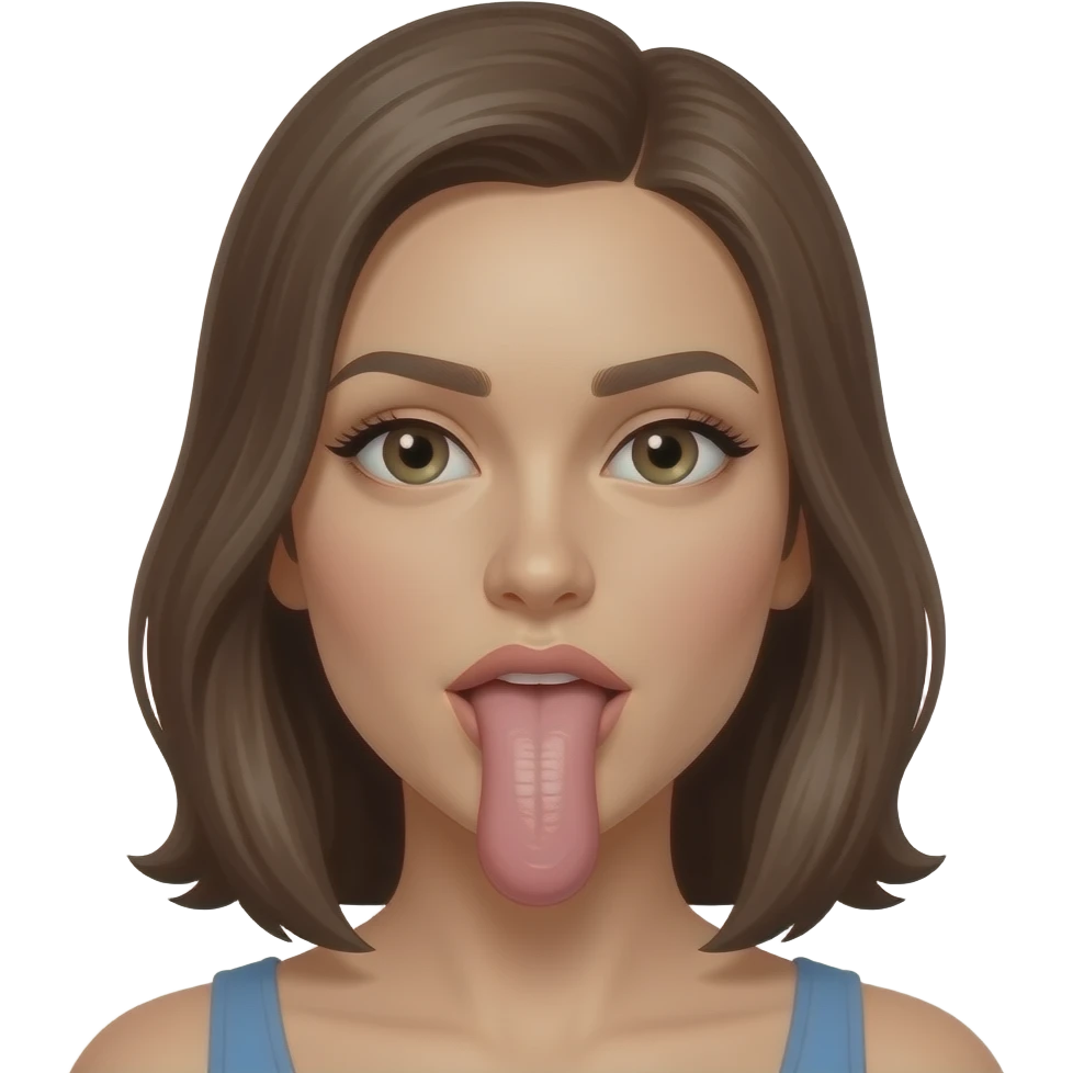 Une meuf qui suce une bite bien visible qui ressemble a une vrai emoji