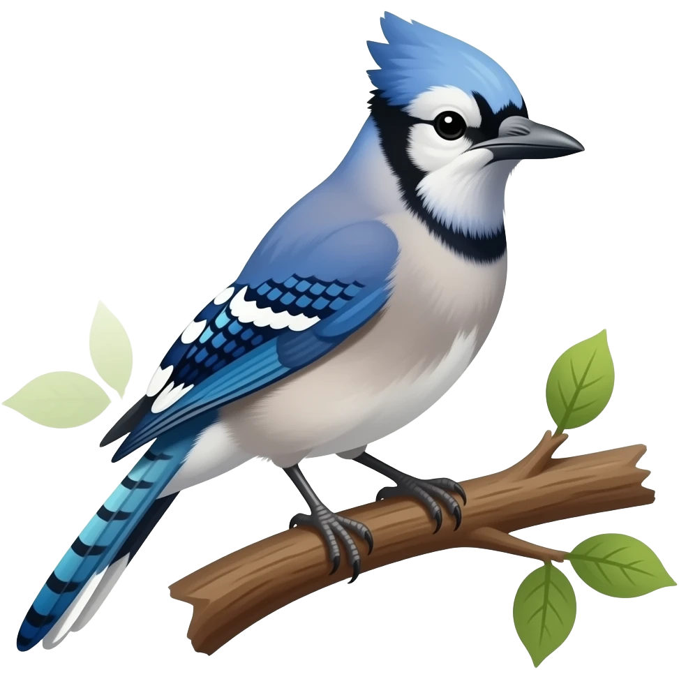 bluejay perched on tree emoji