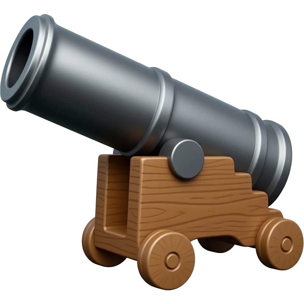 cannon with flaccid neck emoji