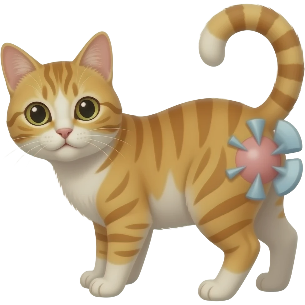 Cat is trying to remove that is stuck in his butt emoji