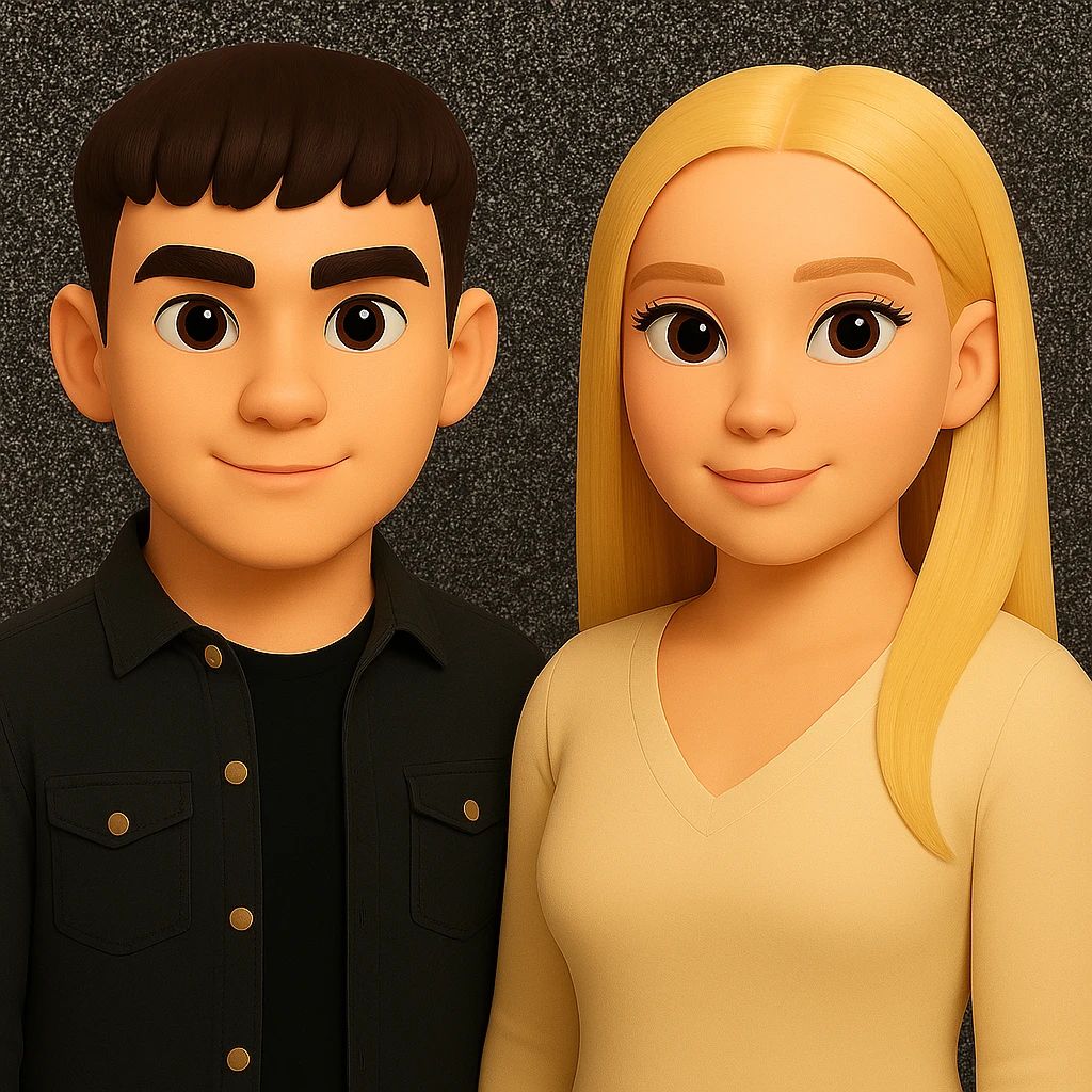 Keep everything as is but slightly spread out the people. Do not change the style or background. emoji
