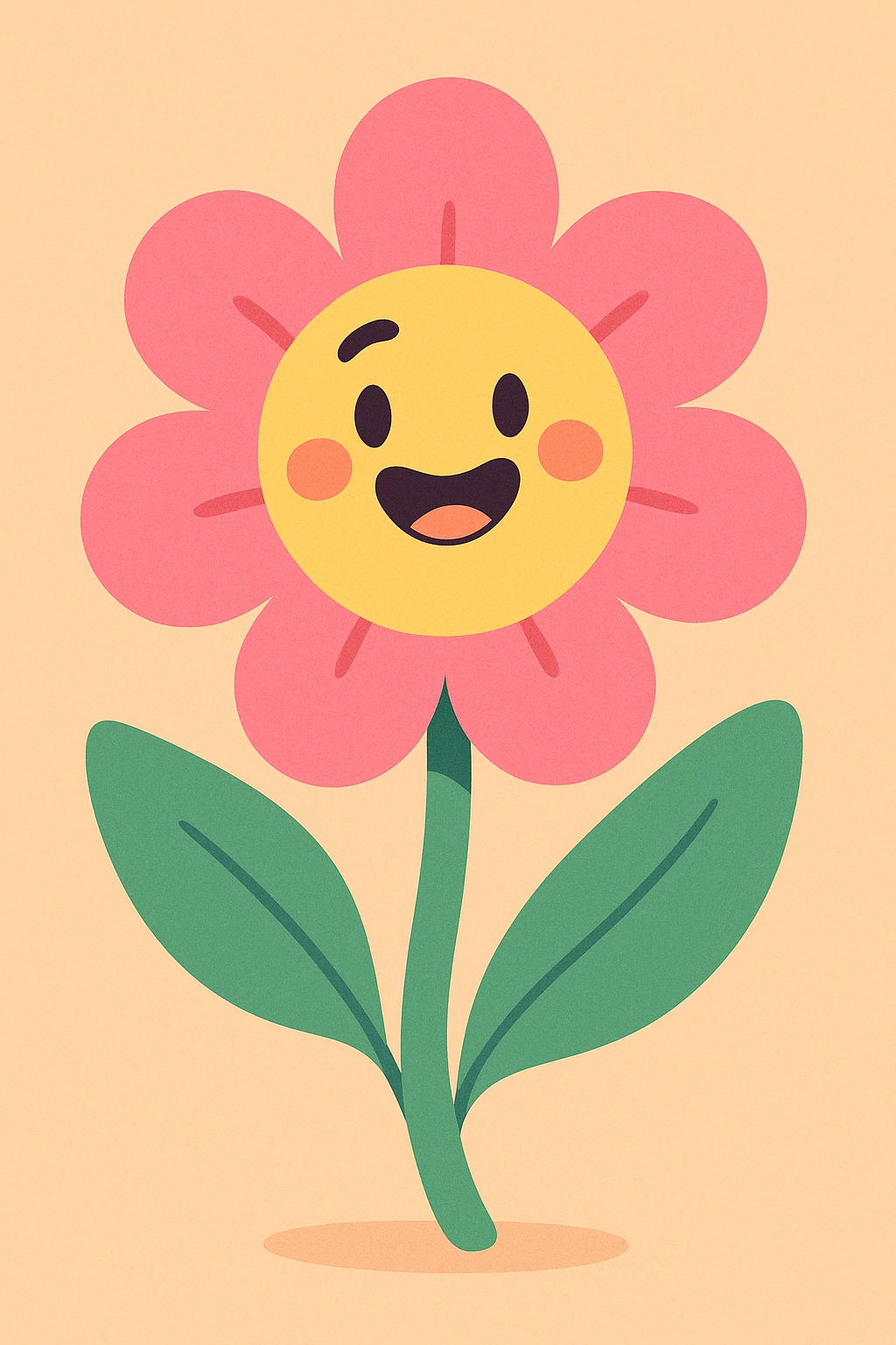 a cheerful flower with a face emoji