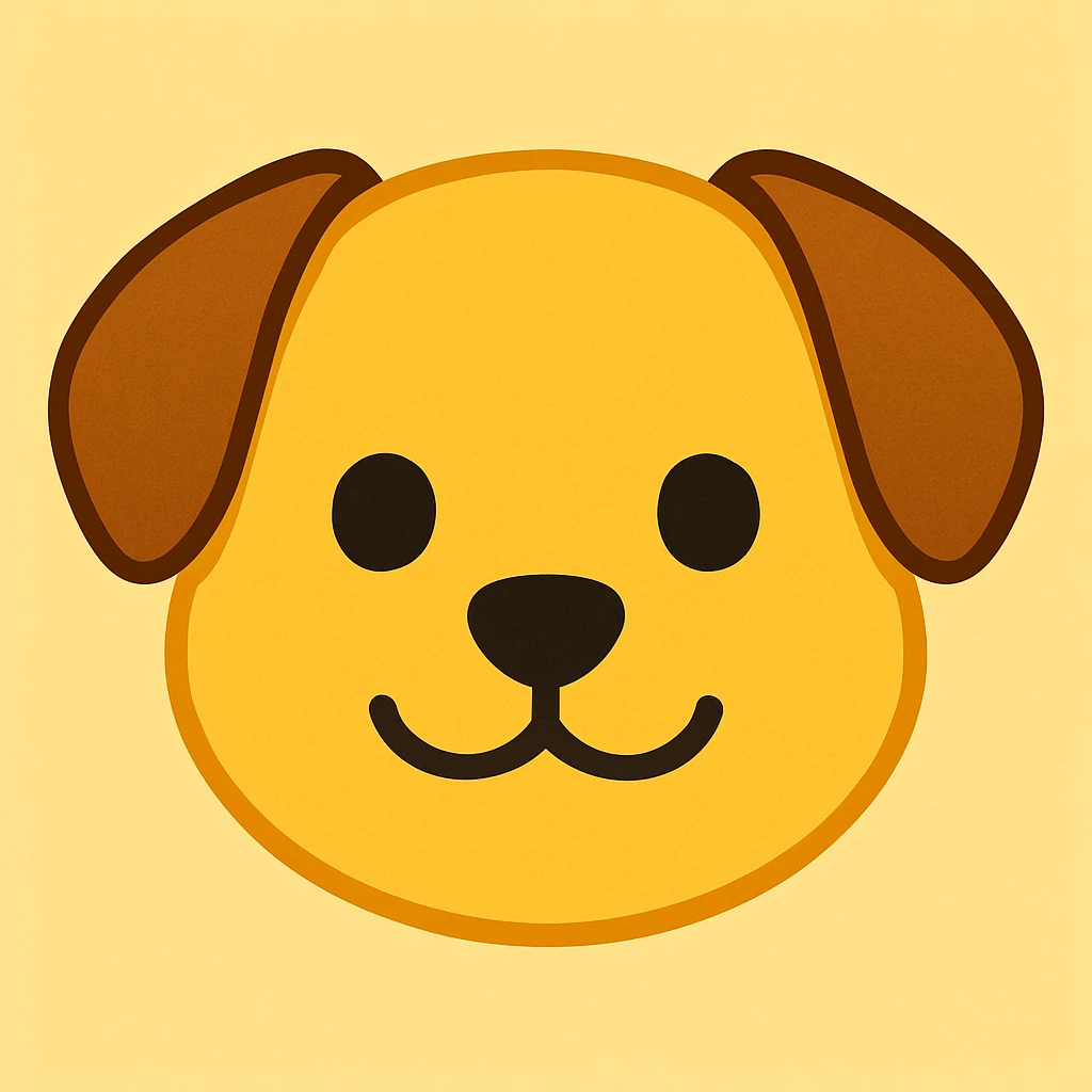 yellow dog face emoji emoji