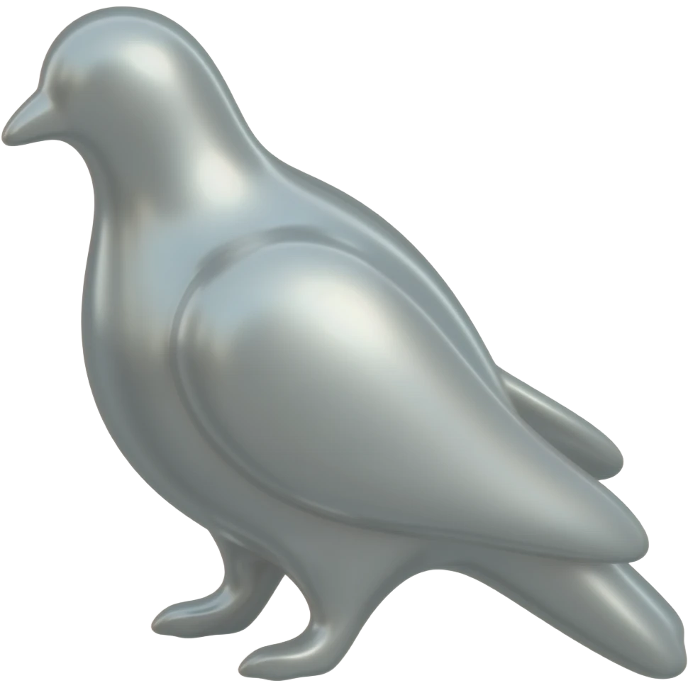 silver pigeon shape pawn emoji