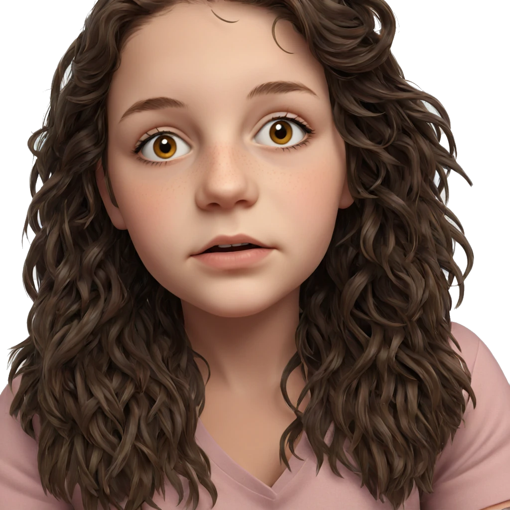brown haired girl portrait emoji