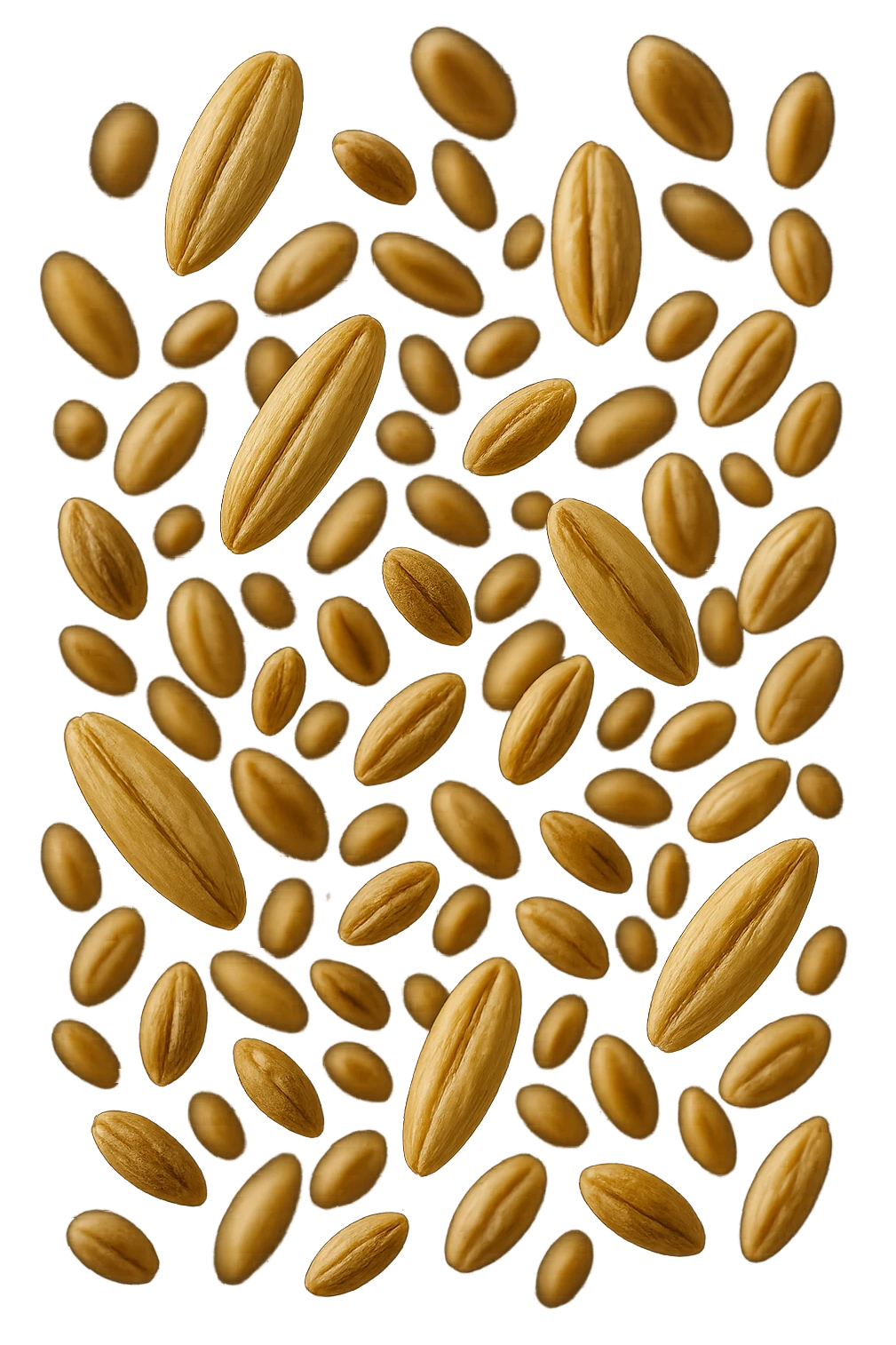 Avena e orzo FLUTTUANO IN ARIA, iperrealistico 4k emoji