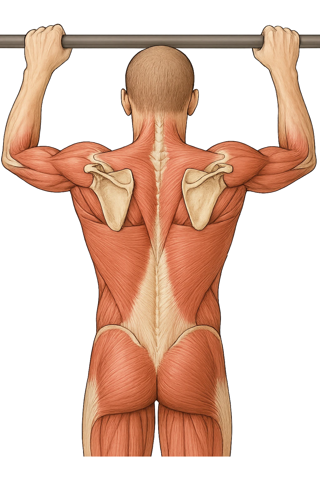 vista delle scapole durante le trazioni, visione anatomica emoji