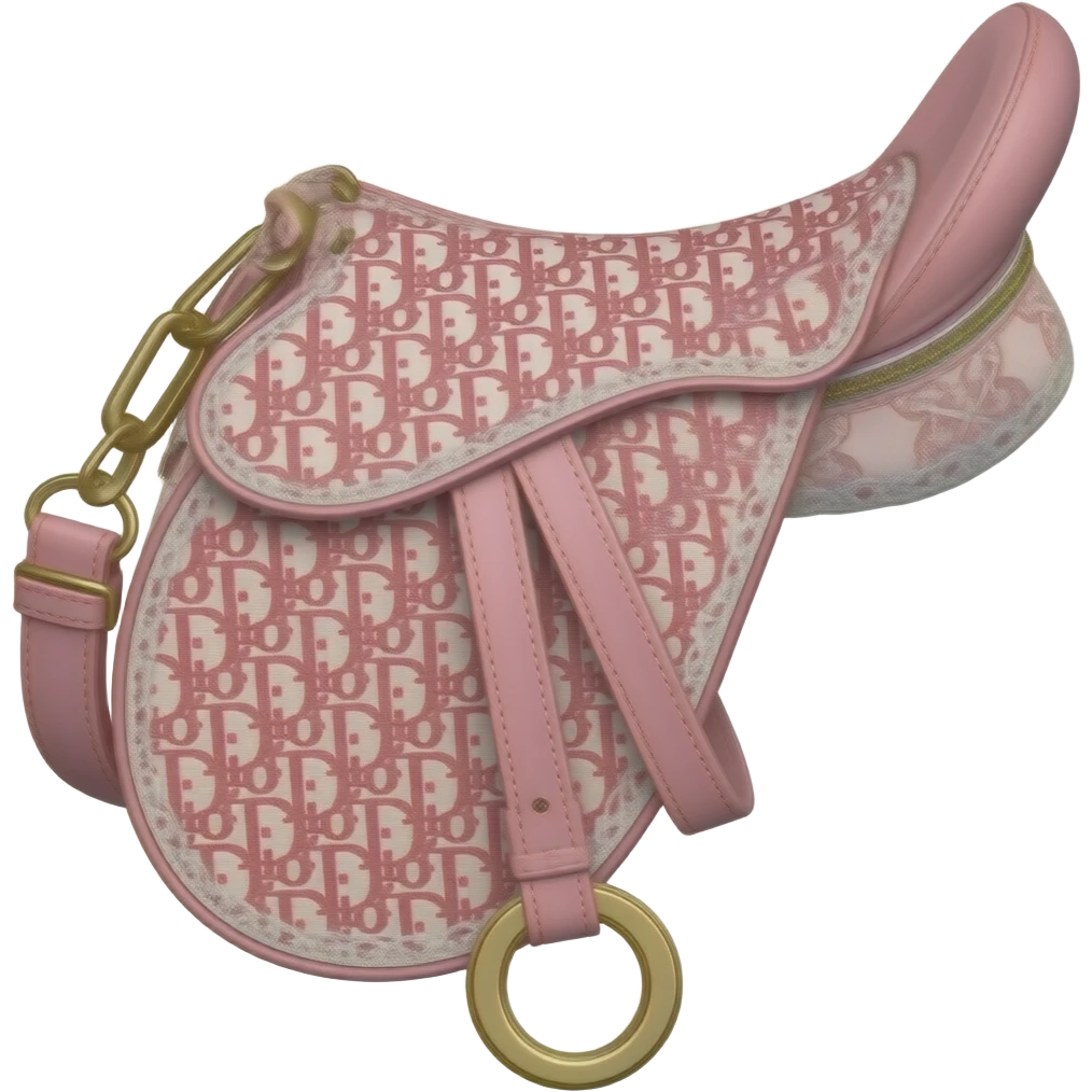 Pink Dior Oblique Embroidery and White Lace saddle bag emoji