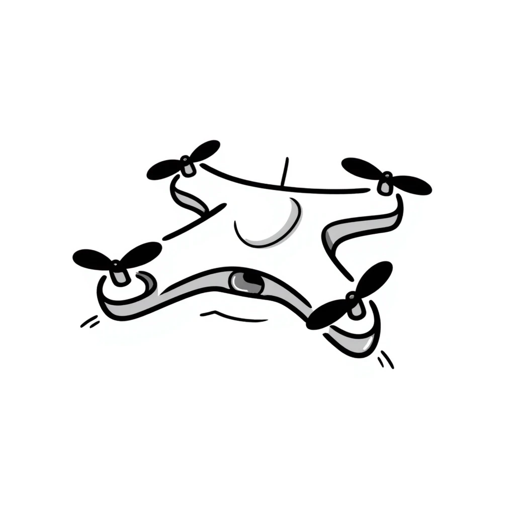 a drone, hand drawn doodle style emoji