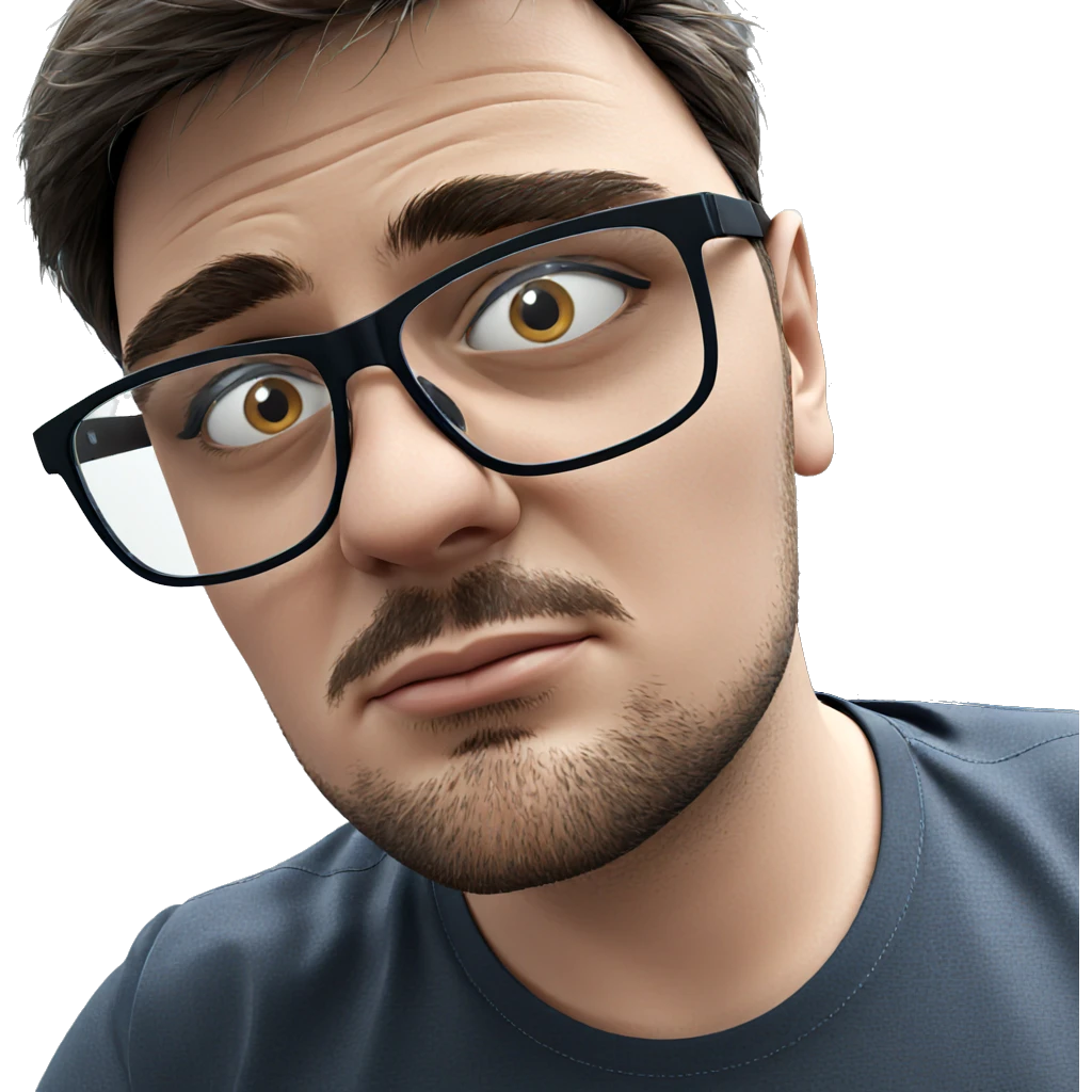 male portrait with glasses emoji