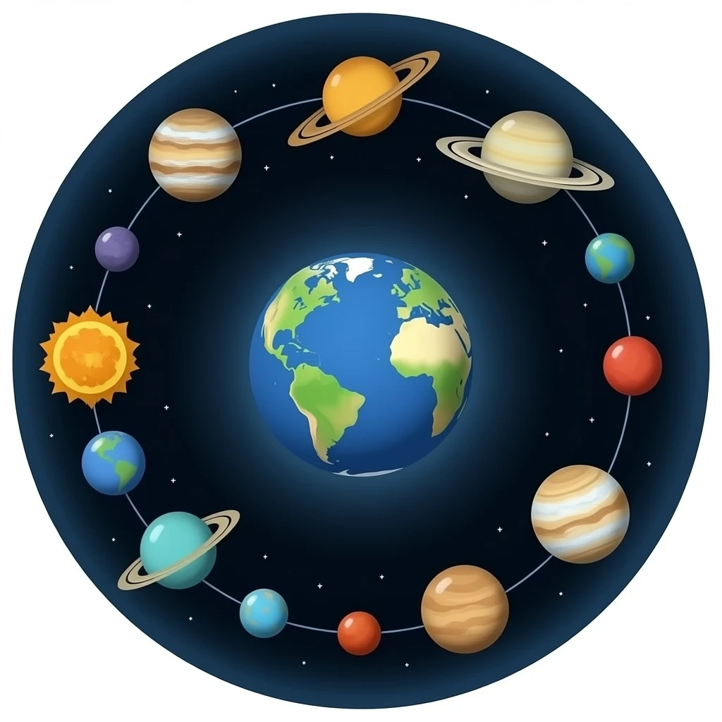 solar system earth at center emoji