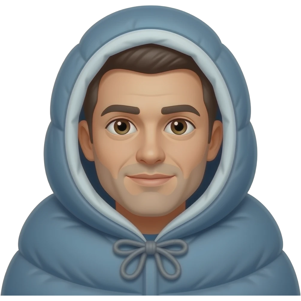 a man in a sleeping bag emoji
