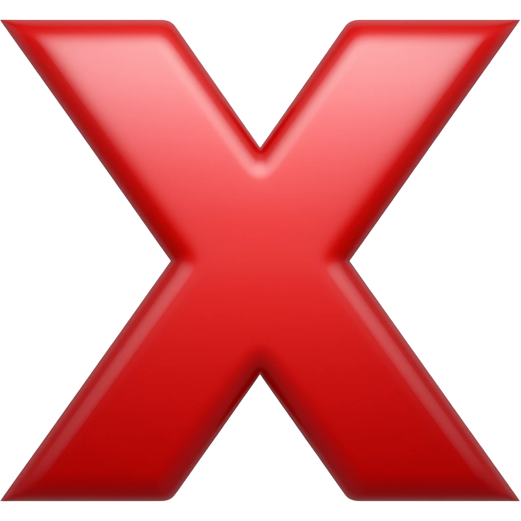 X letter red  colour emoji