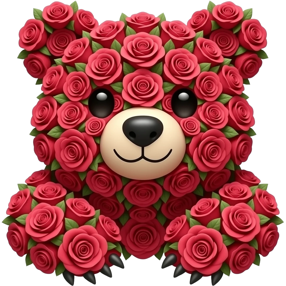 bear made of roses emoji