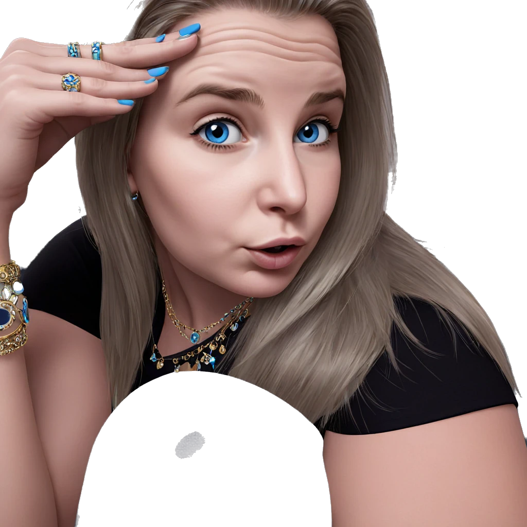 blue eyed girl with jewelry emoji