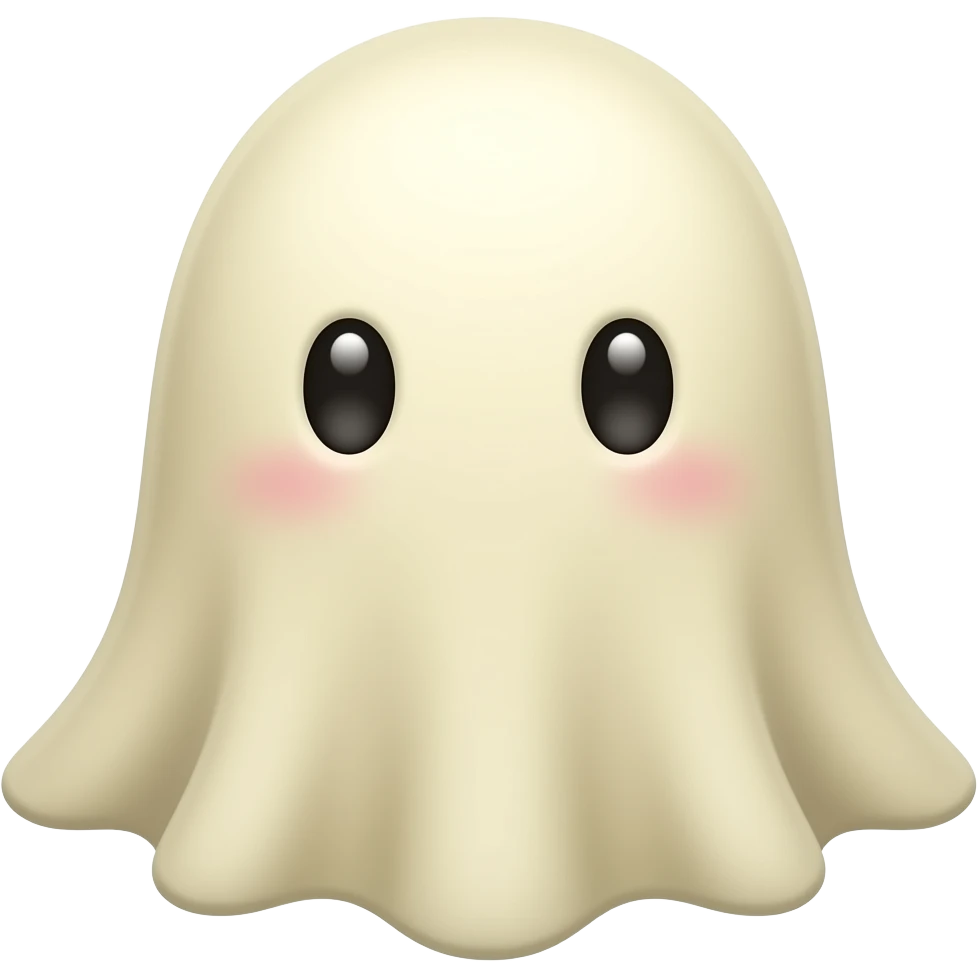 Kawaii beige ghost emoji