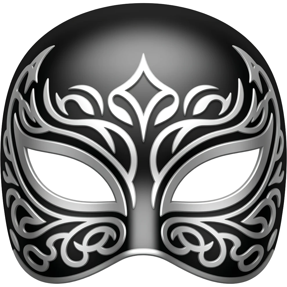 black and white wrestler mask emoji