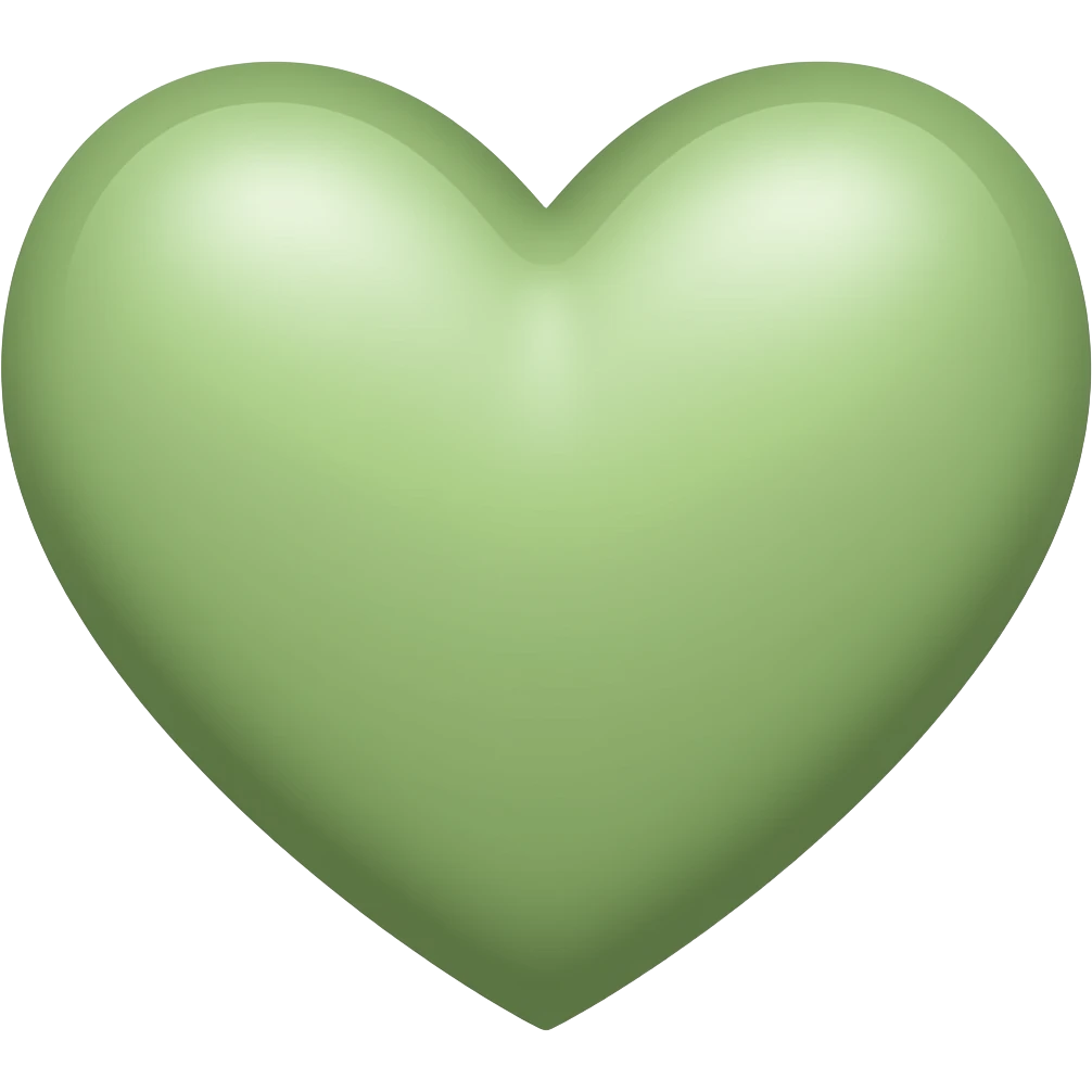 ios emoji heart shape sage green heart emoji