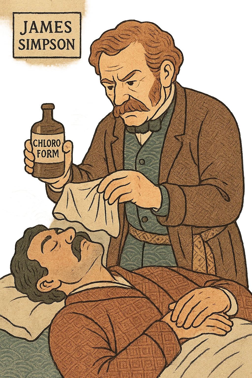 A victorian surgeon using chloroform as an anaesthetic James Simpson emoji